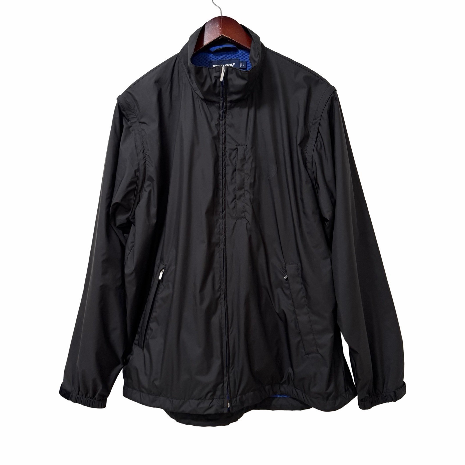 Vintage Polo Ralph Lauren Golf Mens Full Zip Windbreaker Jacket Size L Black